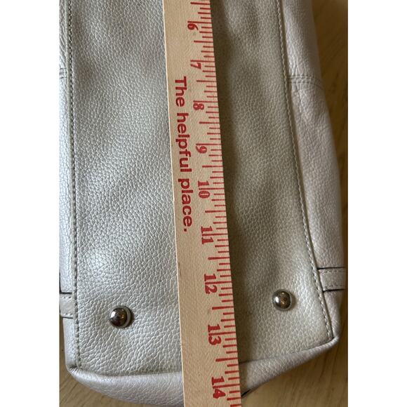 Y2K Pearl SILVER LEATHER TIGNANELLO SHOULDER PURSE HANDBAG Tassels Retro Hobo - Picture 5 of 16